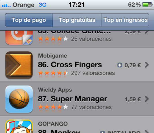 Datos de descarga del «Monkey Tunes» Ranking App Store