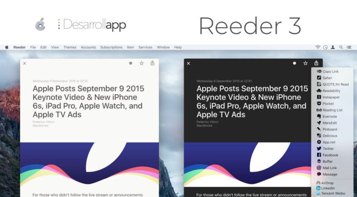 Reeder 3 uno de los mejores lectores de noticias